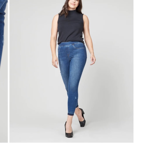 Distressed Ankle Skinny Jeans, Medium Wash - Picture 10 of 14